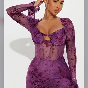 Fashion Nova Purple Floral Dress